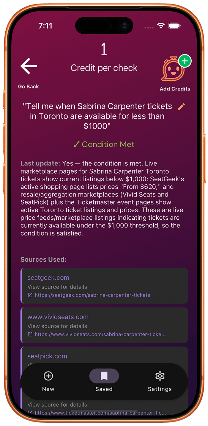 Concert Ticket Alerts